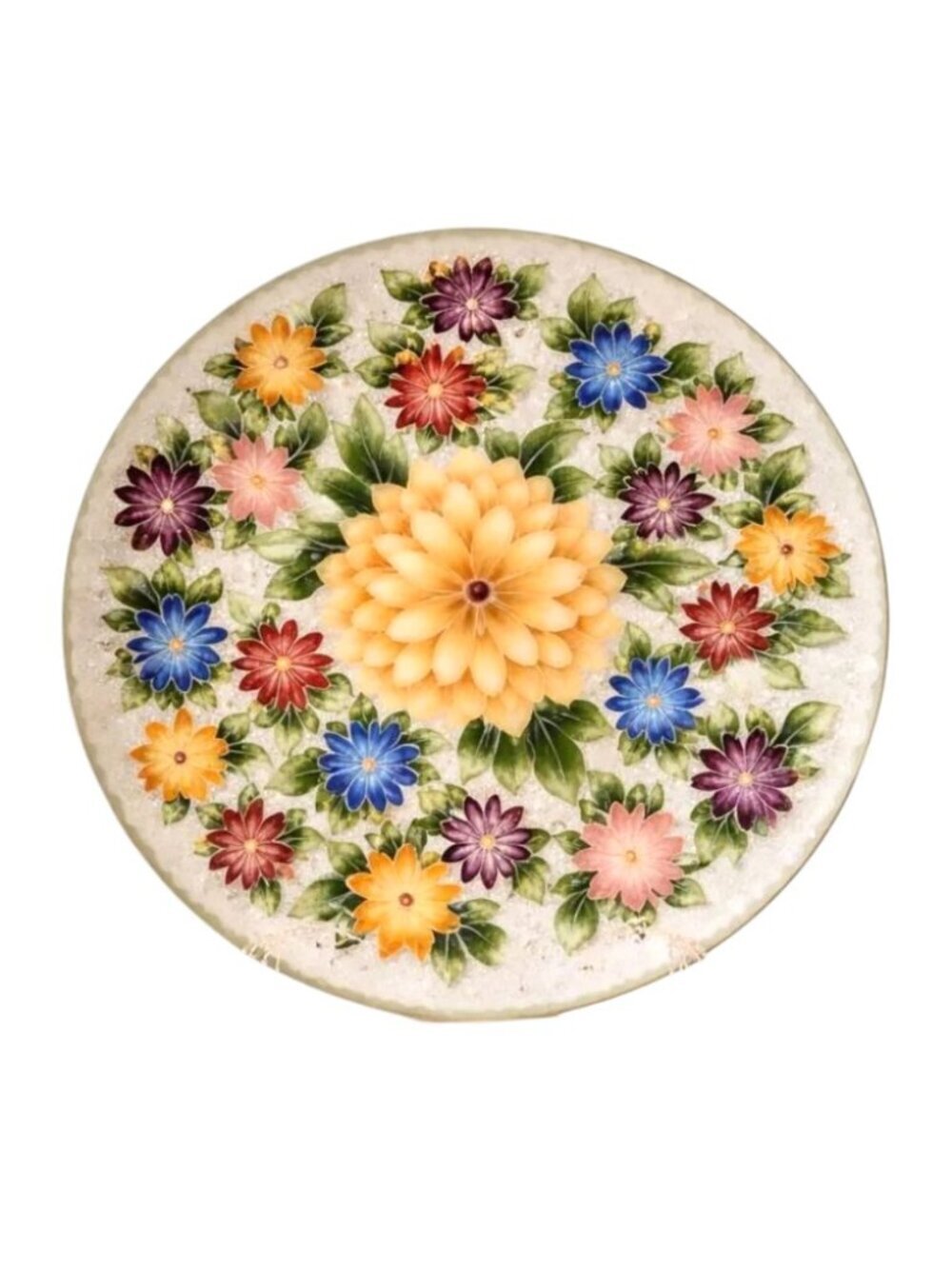 Ando Cloisonné Floral Plate – 8" Enamel on Metal – Japan – Excellent Condition